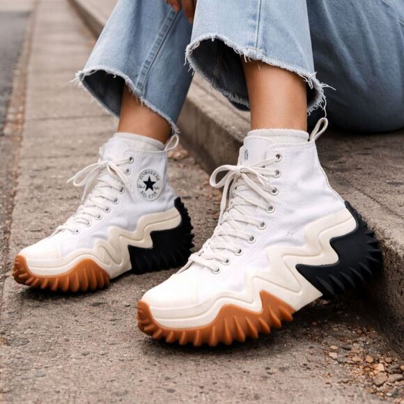Converse Shoes - Converse White Run Star Motion High Top Platform Sneaker Shoes  Women's Size 8.5